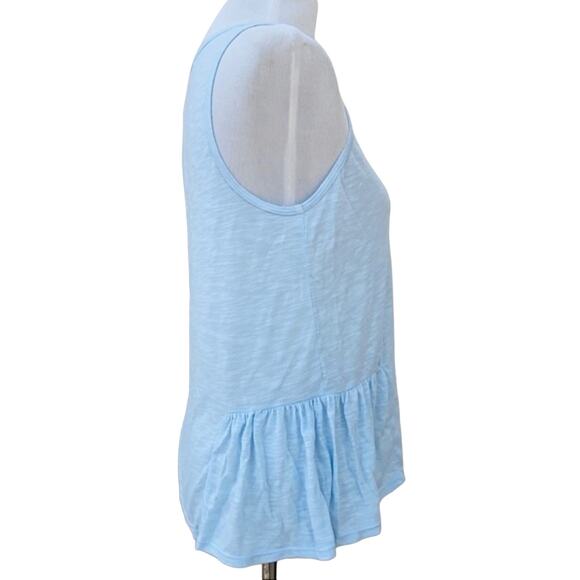Michael Stars Round Neck Ruffle Hem Slub Tank Top NWT - Picture 4 of 9